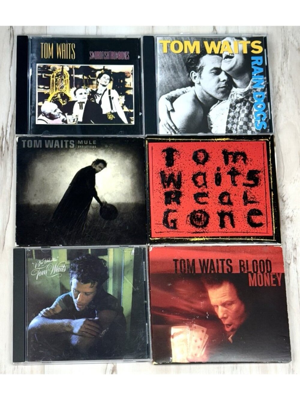 TOM WAITS 6 CD Lot Rain Dogs Mule Variations Swordfishtrombones Blood Money